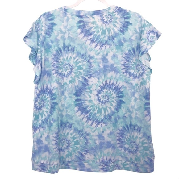 New Koolaburra by UGG Oversized Ruffle Tie Dye Top New - Picture 2 of 12